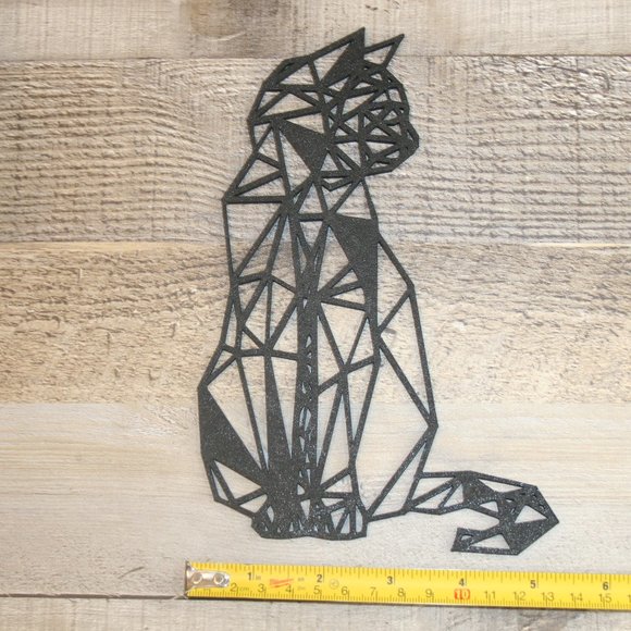 Cat Geometric 8" x 5" Wall Decor 3D Printed Wall Art Cat Feline Kitty Bl… - Picture 7 of 7